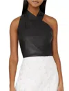 Milly Preston Vegan Leather Top In Black