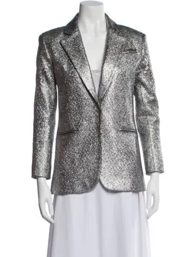 Pre-owned Milly Printed Blazer In Gray