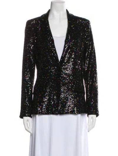 Pre-owned Milly Printed Evening Jacket In Black