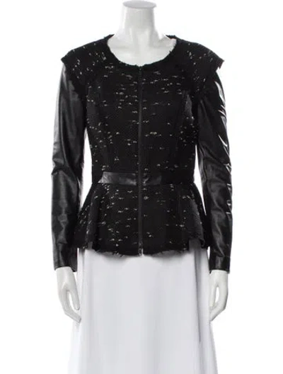 Pre-owned Milly Printed Evening Jacket In Black