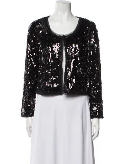 Pre-owned Milly Printed Evening Jacket W/ Tags In Black