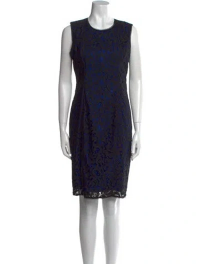 Pre-owned Milly Printed Knee-length Dress In Black