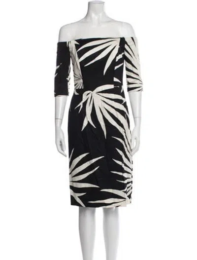 Pre-owned Milly Printed Knee-length Dress In Black