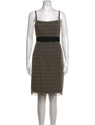 Pre-owned Milly Printed Knee-length Dress In Black/neutrals