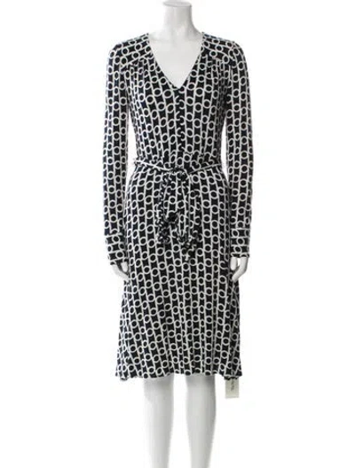 Pre-owned Milly Printed Knee-length Dress In Blue