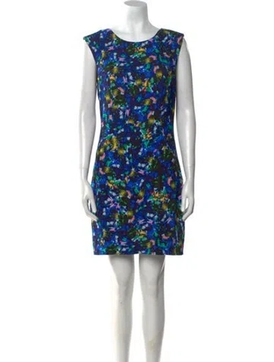 Pre-owned Milly Printed Knee-length Dress In Blue