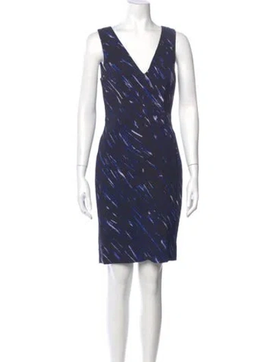 Pre-owned Milly Printed Knee-length Dress In Blue