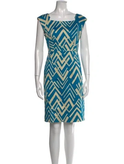Pre-owned Milly Printed Knee-length Dress In Blue