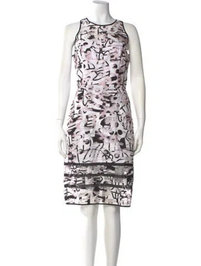 Pre-owned Milly Printed Knee-length Dress In Multi