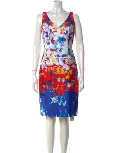 Pre-owned Milly Printed Knee-length Dress In Multi