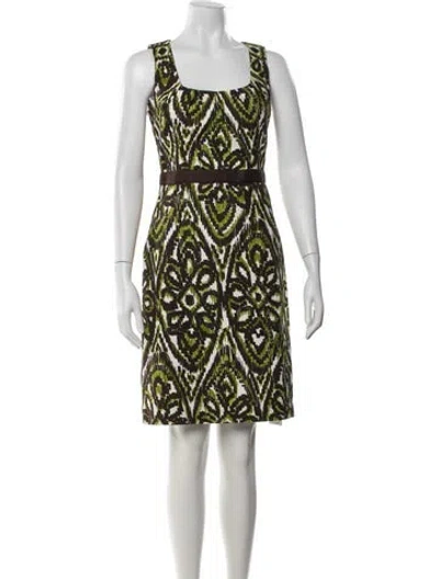 Pre-owned Milly Printed Knee-length Dress In Multi
