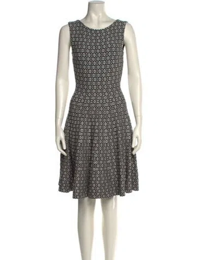Pre-owned Milly Printed Knee-length Dress In Neutral
