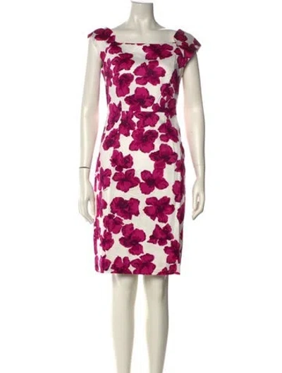 Pre-owned Milly Printed Knee-length Dress In Pink