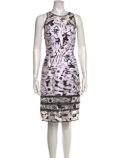 Pre-owned Milly Printed Knee-length Dress In Pink