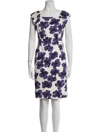 Pre-owned Milly Printed Knee-length Dress In Purple