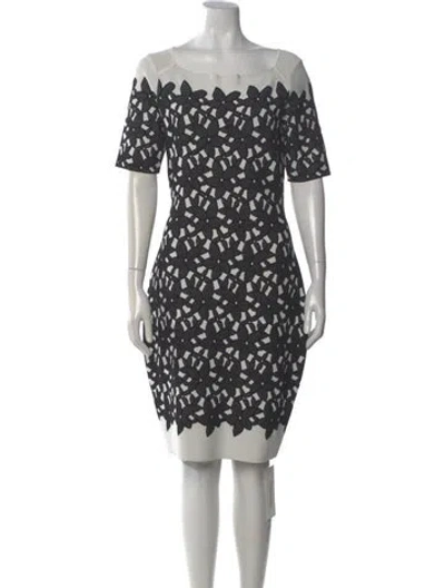 Pre-owned Milly Printed Knee-length Dress W/ Tags In White