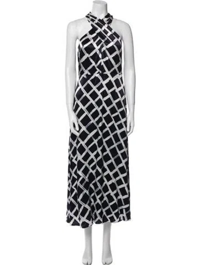 Pre-owned Milly Printed Long Dress In Multi