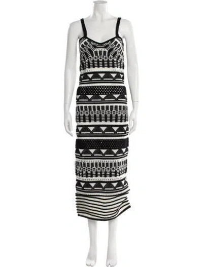 Pre-owned Milly Printed Long Dress In Multi