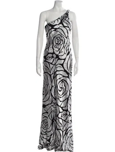 Pre-owned Milly Printed Long Dress In Multi