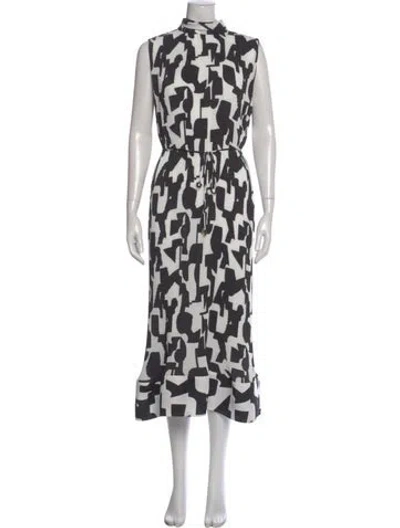Pre-owned Milly Printed Long Dress In Multi