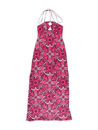 Pre-owned Milly Printed Long Dress In Pink