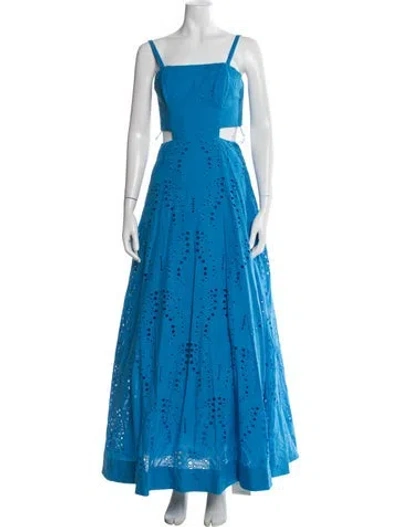 Pre-owned Milly Printed Long Dress W/ Tags In Blue