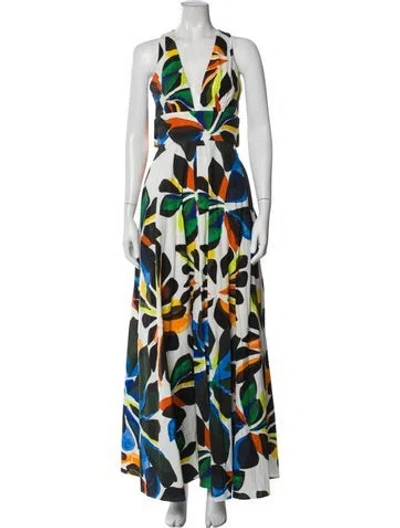 Pre-owned Milly Printed Long Dress W/ Tags In Multi