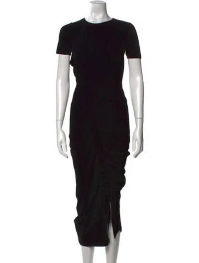 Pre-owned Milly Printed Midi Length Dress In Black