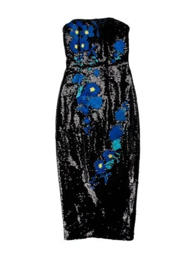 Pre-owned Milly Printed Midi Length Dress In Blue