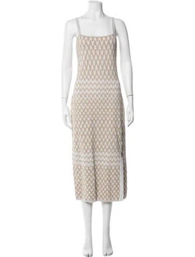 Pre-owned Milly Printed Midi Length Dress In Metallic/neutrals