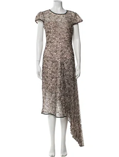 Pre-owned Milly Printed Midi Length Dress In Multi
