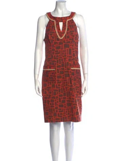 Pre-owned Milly Printed Midi Length Dress In Orange