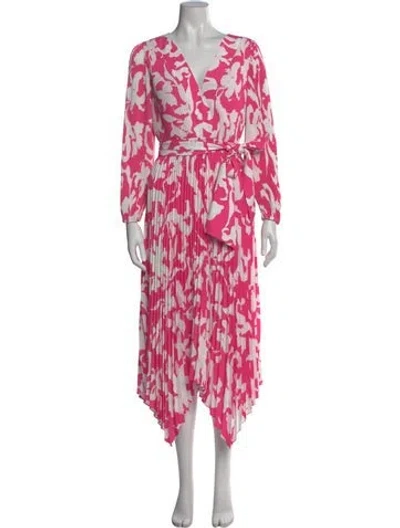 Pre-owned Milly Printed Midi Length Dress In Pink