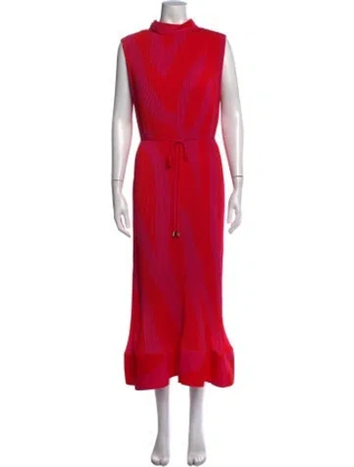 Pre-owned Milly Printed Midi Length Dress In Pink