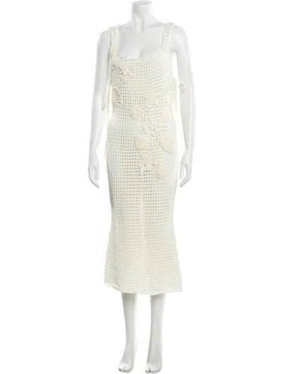 Pre-owned Milly Printed Midi Length Dress W/ Tags In Neutral