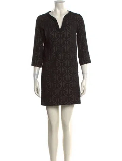 Pre-owned Milly Printed Mini Dress In Black