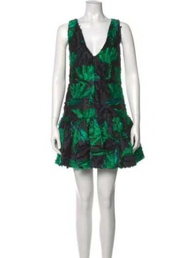 Pre-owned Milly Printed Mini Dress In Black