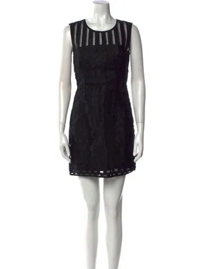 Pre-owned Milly Printed Mini Dress In Black