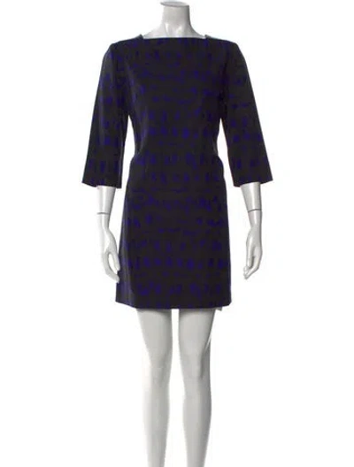 Pre-owned Milly Printed Mini Dress In Black