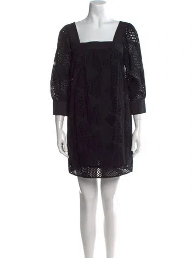 Pre-owned Milly Printed Mini Dress In Black