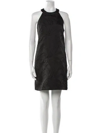 Pre-owned Milly Printed Mini Dress In Black