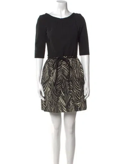 Pre-owned Milly Printed Mini Dress In Black