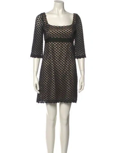 Pre-owned Milly Printed Mini Dress In Black