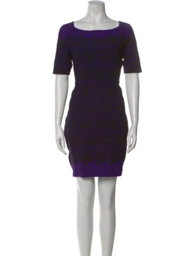 Pre-owned Milly Printed Mini Dress In Black