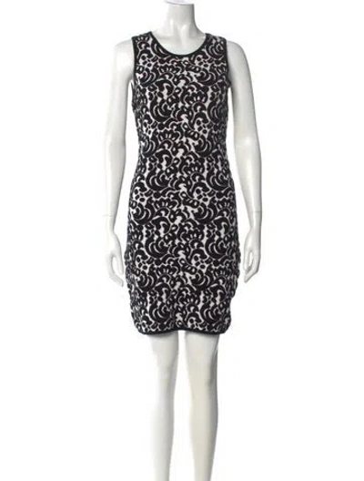 Pre-owned Milly Printed Mini Dress In Black