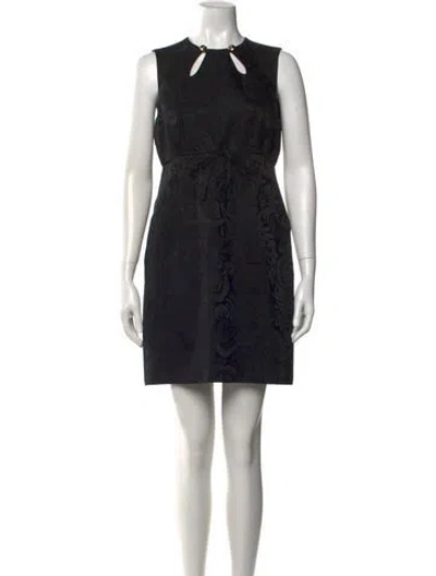 Pre-owned Milly Printed Mini Dress In Black