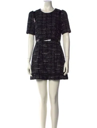 Pre-owned Milly Printed Mini Dress In Black