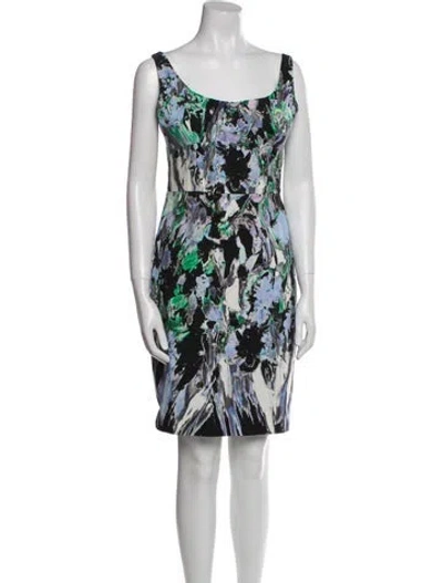Pre-owned Milly Printed Mini Dress In Black