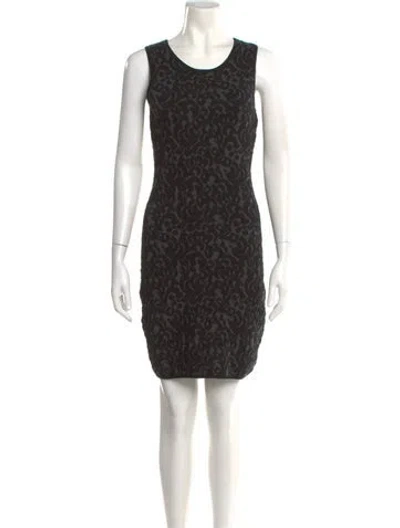 Pre-owned Milly Printed Mini Dress In Black