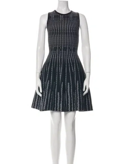 Pre-owned Milly Printed Mini Dress In Black